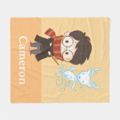 Chibi HARRY POTTER™ Patronus Fleecedecke (Vorderseite (Horizontal))