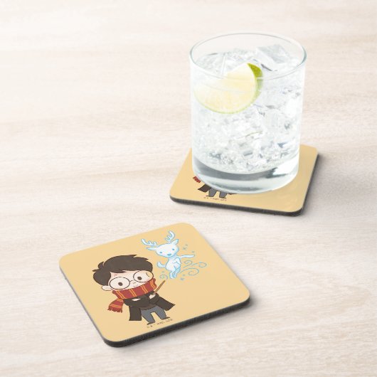 Chibi HARRY POTTER™ Patronus Getränkeuntersetzer (Rechte Seite)