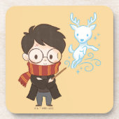 Chibi HARRY POTTER™ Patronus Getränkeuntersetzer (Vorderseite)