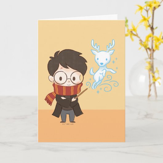 Chibi HARRY POTTER™ Patronus Karte (Gelbe Blume)