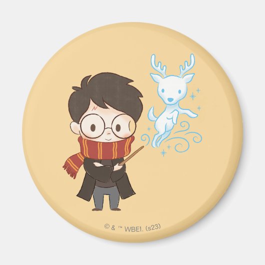 Chibi HARRY POTTER™ Patronus Magnet (Vorne)