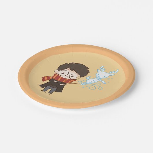 Chibi HARRY POTTER™ Patronus Pappteller (Schrägansicht)