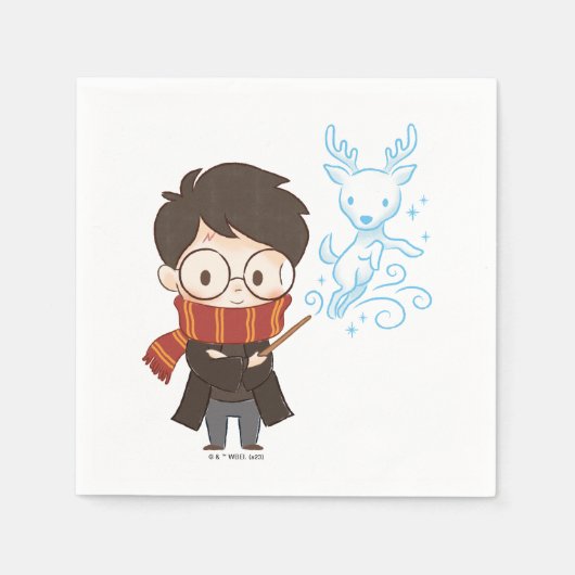 Chibi HARRY POTTER™ Patronus Serviette (Vorderseite)
