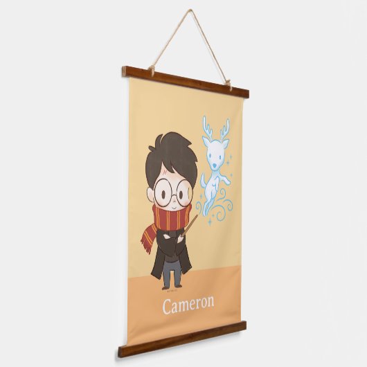 Chibi HARRY POTTER™ Patronus Wandteppich Mit Holzrahmen (Gewinkelt)