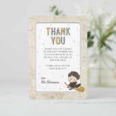 Chibi Harry Potter Wizard Baby Shower Dankeskarte (Stehend Vorderseite)
