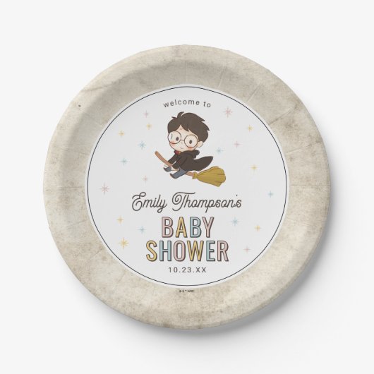 Chibi Harry Potter Wizard Baby Shower Pappteller (Vorderseite)