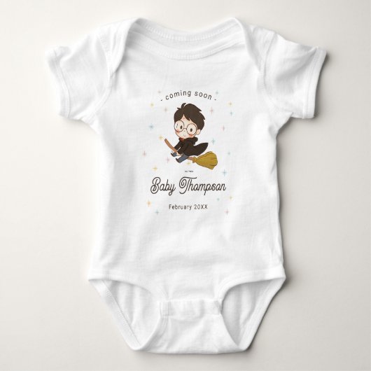 Chibi Harry Potter Zauberer Babyparty Baby Strampler (Vorderseite)