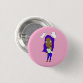 Chibi-Häschen-Mädchen Button (Vorne & Hinten)