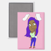 Chibi-Häschen-Mädchen Magnet (Vorderseite/Rückseite)