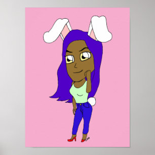 Chibi-Häschen-Mädchen Poster