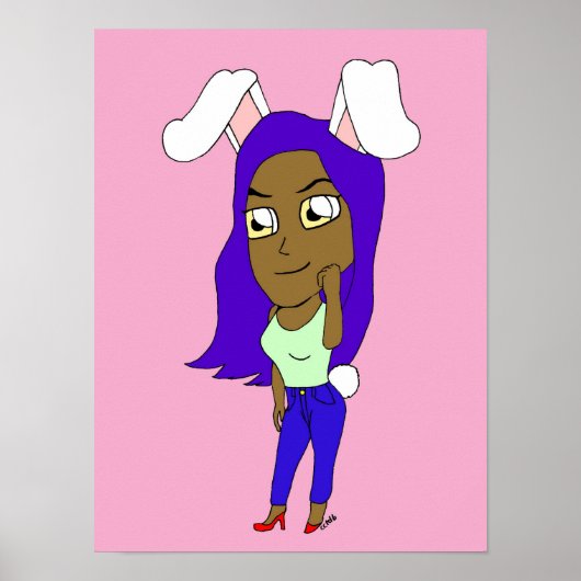 Chibi-Häschen-Mädchen Poster (Vorne)