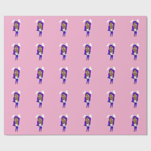 Chibi-Häschenmädchen Geschenkpapier (Flach)