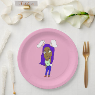 Chibi-Häschenmädchen Pappteller