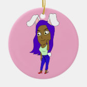 Chibi-Hasenmädchen Keramik Ornament (Vorne)