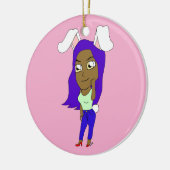 Chibi-Hasenmädchen Keramik Ornament (Links)