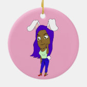Chibi-Hasenmädchen Keramik Ornament (Hinten)