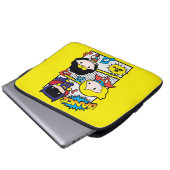 Chibi-Helden tanzen Laptopschutzhülle (Vorne Knopf)