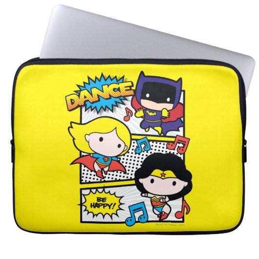 Chibi-Helden tanzen Laptopschutzhülle (Vorderseite)