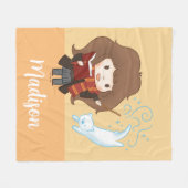 Chibi Hermione Granger Patronus Fleecedecke (Vorderseite (Horizontal))