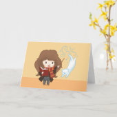 Chibi Hermione Granger Patronus Karte (Gelbe Blume)