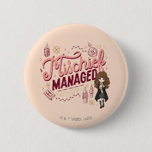 Chibi Hermione "Mischief Managed" Button