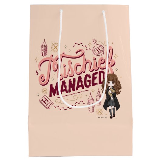 Chibi Hermione "Mischief Managed" Mittlere Geschenktüte (Rückseite)