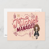 Chibi Hermione "Mischief Managed" Postkarte (Vorne/Hinten)