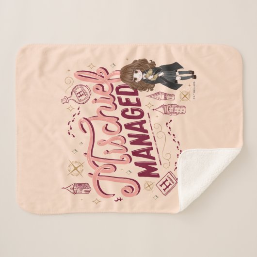 Chibi Hermione "Mischief Managed" Sherpadecke (Vorderseite (Horizontal))