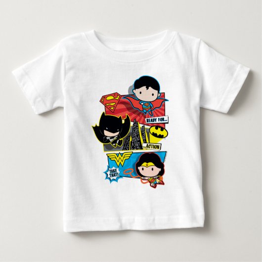 Chibi Heroes bereit zum Handeln! Baby T-shirt (Vorderseite)