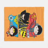 Chibi Heroes bereit zum Handeln! Fleecedecke (Vorderseite (Horizontal))