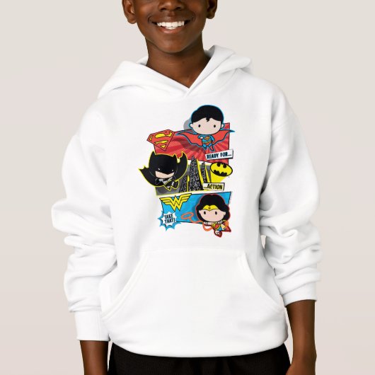 Chibi Heroes bereit zum Handeln! Hoodie (Vorderseite)