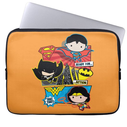 Chibi Heroes bereit zum Handeln! Laptopschutzhülle (Vorderseite)