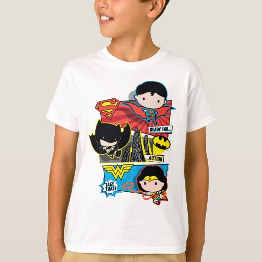 Chibi Heroes bereit zum Handeln! T-Shirt (Vorderseite)