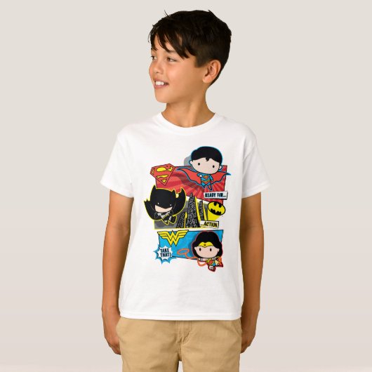 Chibi Heroes bereit zum Handeln! T-Shirt (Vorne ganz)