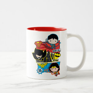 Chibi Heroes bereit zum Handeln! Zweifarbige Tasse