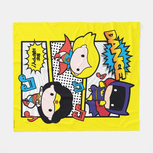 Chibi Heroes Tancing Fleecedecke (Vorderseite (Horizontal))