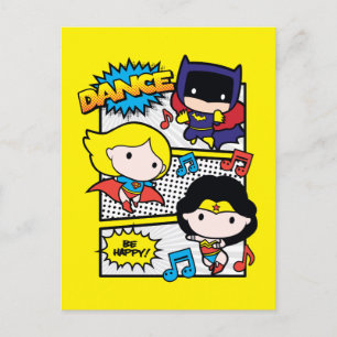 Chibi Heroes Tancing Postkarte