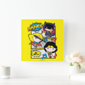 Chibi Heroes Tancing Quadratische Wanduhr (Zuhause)