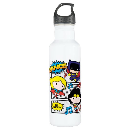 Chibi Heroes Tancing Trinkflasche (Vorderseite)