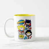 Chibi Heroes Tancing Zweifarbige Tasse (Links)