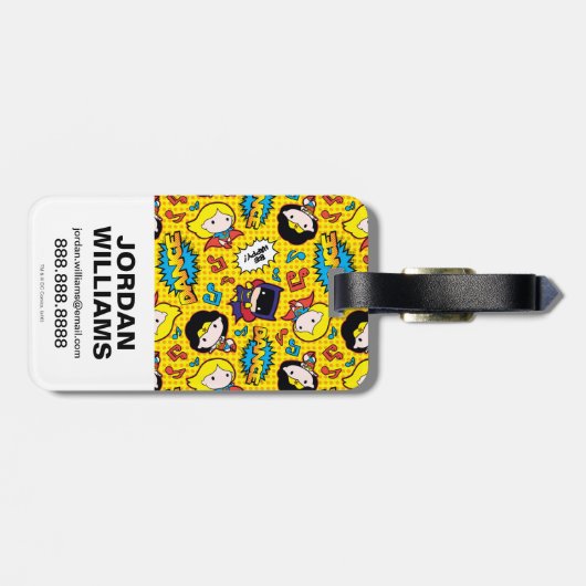 Chibi Heroine Dance Pattern Gepäckanhänger (Rückseite horizontal)