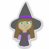 Chibi-Hexe Aufkleber (Vorderseite)