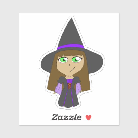 Chibi-Hexe Aufkleber (Blatt)