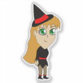 Chibi-Hexe Aufkleber (Vorderseite)