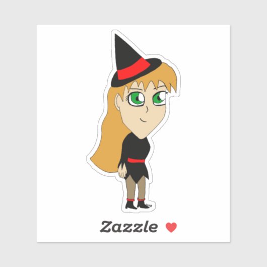 Chibi-Hexe Aufkleber (Blatt)