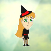 Chibi-Hexe Fensteraufkleber (Blatt 3)