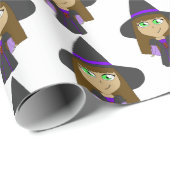 Chibi-Hexe Geschenkpapier (Rolleneckpunkt)