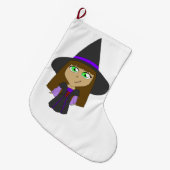 Chibi-Hexe Großer Weihnachtsstrumpf (Vorderansicht (hängend))