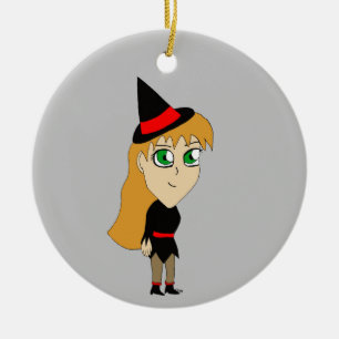 Chibi-Hexe Keramik Ornament
