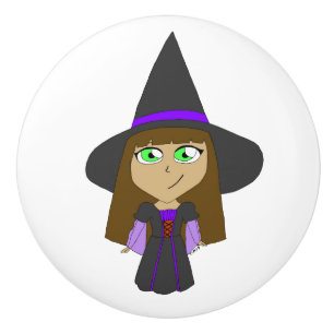 Chibi-Hexe Keramikknauf